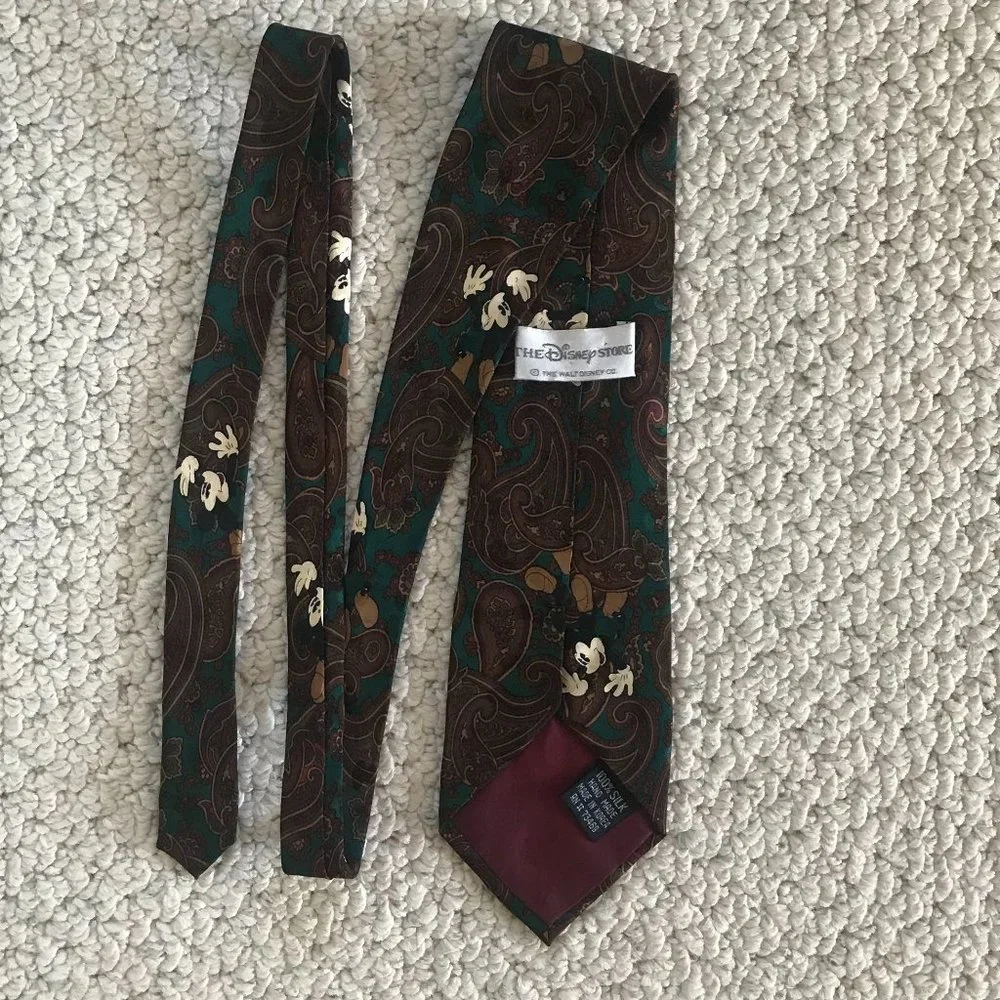 Disney Paisley Mickey Mouse Necktie 100% Silk